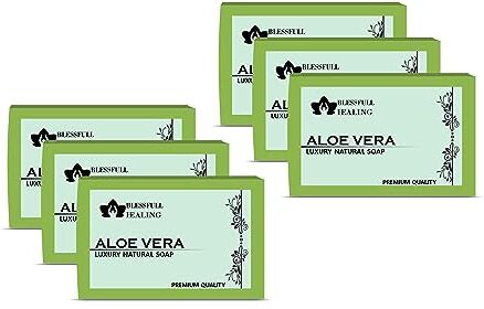 Blessfull Healing Organic Aloe Vera Sapone Naturale Fatto A Mano Di Lusso (125 Grammi / 4,4 OZ) (Confezione Da 6)