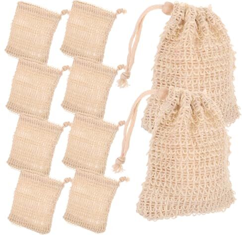 minkissy 20 Pz rete a bolle saponi naturali bagnoschiuma sacchetto di schiuma di sapone pugno di sapone in cotone e lino sacchetto di sapone da bagno sacchetti da bagno esfolianti coulisse