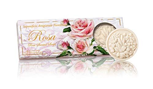 Saponificio Artigianale Fiorentino Rosa sapone, Confezione regalo, Fiori 3 saponette da 125g