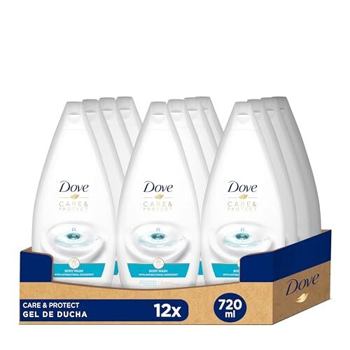 Dove Gel doccia per pelle secca, cura e protegge bottiglia, confezione da 12 x 720 ml