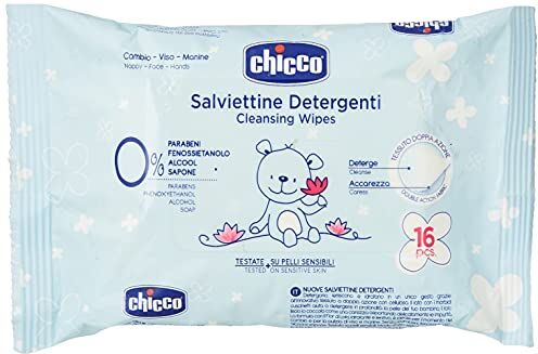 Chicco Salviette Detergenti senza Flip Cover, 16 Salviette