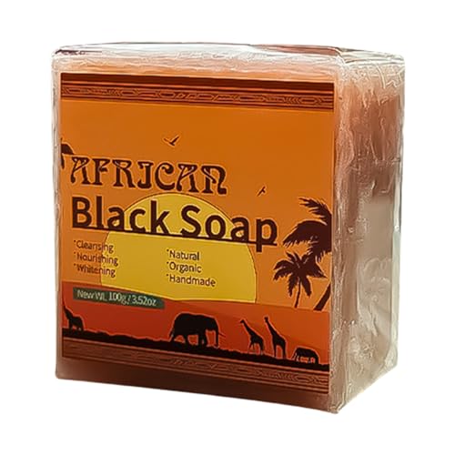 PUCHEN Sapone naturale   Barra detergente Saponetta di sapone nero africano biologico organico addolcente crudo fatto a mano per tutti i tipi di pelle