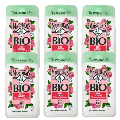 Le Petit Marseillais Gel Doccia Bio Hydratante, al Ph Neutro, Rosa Salvaggio, 6 x 250 ml