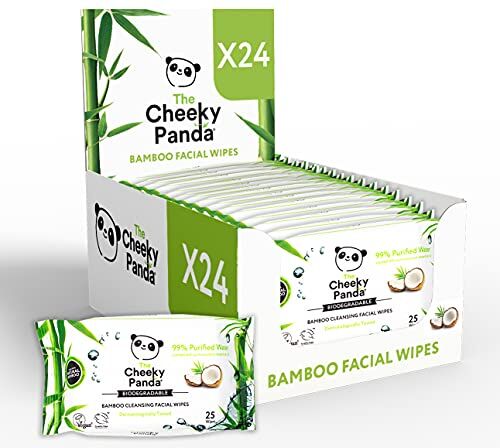 Panda – Salviette Per Il Viso, Profumate al Cocco   Formato Famiglia da 24 Confezioni (25 Salviette Per Confezione, 600 Salviette In Totale)   Struccanti, Ipoallergeniche, Delicate