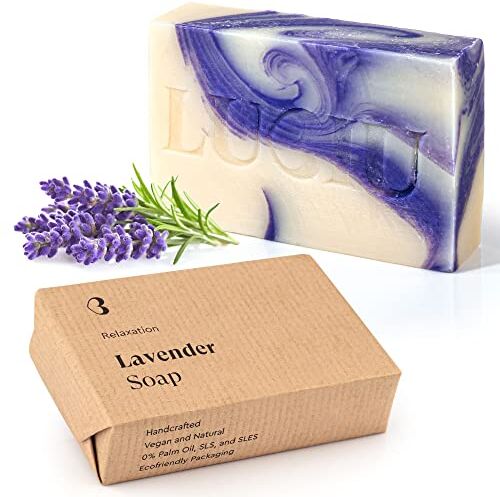 lubiu Sapone Lavanda 100g Saponette Naturali Bio Sapone Solido Corpo e Sapone Mani Sapone Naturale Artigianale Saponetta alla Lavanda