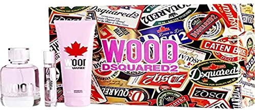 Dsquared2 Wood For Her Gift Set 100ml EDT + 10ml EDT + 150ml Shower Gel