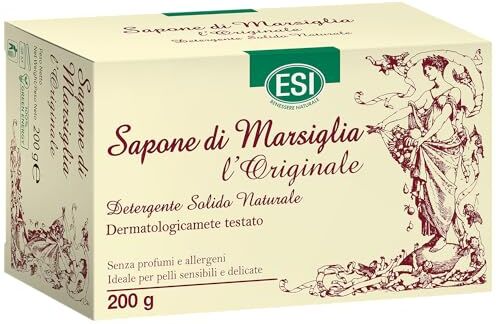 ESI Sapone di Marsiglia Solido, l'Originale, Idrata, Nutre e Lenisce la Pelle, Azione Protettiva della Cute, Dermatologicamente Testato, Senza Profumi e Coloranti, 200 g