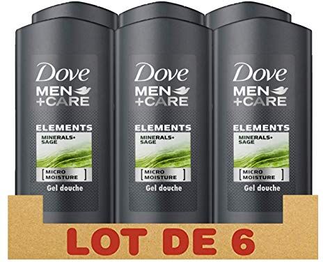 Dove Men+Care Gel doccia da uomo minerali e salvia, idratante e rinfrescante, confezione da 6 x 250 ml