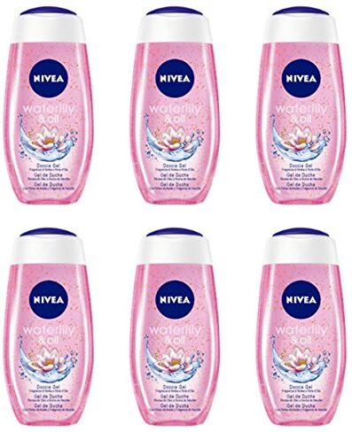 NIVEA 6 X  DOCCIA GEL WATER LILY & OIL BAGNO SCHIUMA OFFERTA IN STOCK