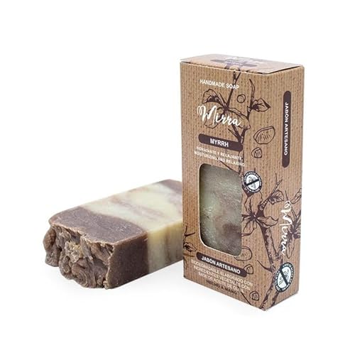 Genérico Sapone naturale di Mirra Zero Waste   Sapone per mani, corpo e viso pelli atopiche e antibatteriche   Pastiglia Sapone Ecologico Artigianale   Made in Spagna   Vegano   Senza Olio di Palma (100 g)