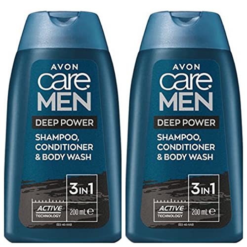 Generic Avon Care Men Deep Power 3 in 1 Lavaggio per capelli e corpo, 200 ml (400 ml)