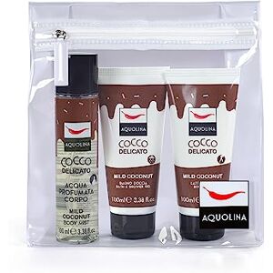 Aquolina , Travel Set Cocco Delicato: Bagno Doccia, Latte Corpo, Acqua Corpo Profumata 100ml Aquolina , Travel Set Cocco Delicato: Bagno Doccia, Latte Corpo, Acqua Corpo Profumata 100ml