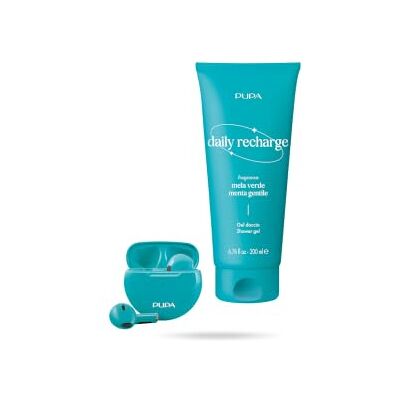 Pupa Gel Doccia Daily Recharge Mela Verde e Menta con Cuffiette Wireless Kit Docciaschiuma Rivitalizzante + Cuffiette Wireless, Ricarica Corpo e Mente, Idea Regalo (Mela Verde e Menta, 200ml) Pupa Gel Doccia Daily Recharge Mela Verde e Menta con Cuffiette Wireless Kit Docciaschiuma Rivitalizzante + Cuffiette Wireless, Ricarica Corpo e Mente, Idea Regalo (Mela Verde e Menta, 200ml)