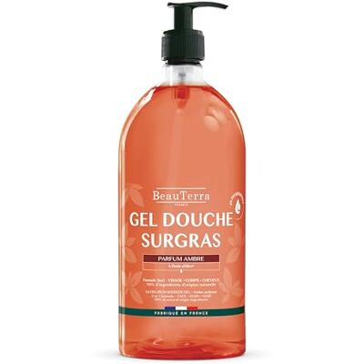 Beauterra Beau Terra Gel Doccia Surgras Corpo e Volto AMBRE 1 L Tutti i tipi di pelle, senza sapone, glicerina, olio d'oliva, prodotto in Francia Beauterra Beau Terra Gel Doccia Surgras Corpo e Volto AMBRE 1 L Tutti i tipi di pelle, senza sapone, glicerina, olio d'oliva, prodotto in Francia