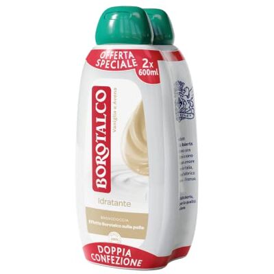 Borotalco Bagnodoccia Idratante Vaniglia e Avena, Bagnoschiuma Corpo, Formula Idratante e Avvolgente, Effetto sulla Pelle, Dermatologicamente Testato, 2 Flaconi da 600 ml Borotalco Bagnodoccia Idratante Vaniglia e Avena, Bagnoschiuma Corpo, Formula Idratante e Avvolgente, Effetto sulla Pelle, Dermatologicamente Testato, 2 Flaconi da 600 ml