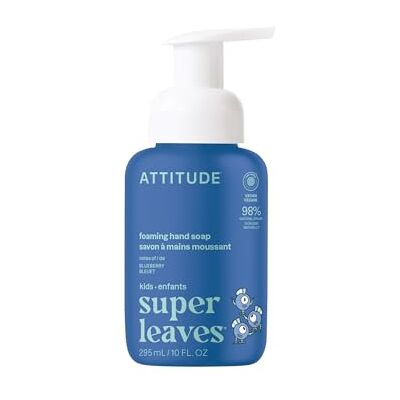 ATTITUDE Sapone schiumogeno per le mani per bambini, ingredienti vegetali e minerali, prodotti vegani e non sperimentati sugli animali, mirtillo, 10 ml ATTITUDE Sapone schiumogeno per le mani per bambini, ingredienti vegetali e minerali, prodotti vegani e non sperimentati sugli animali, mirtillo, 10 ml