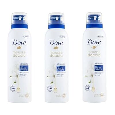 Dove Nutrition Intense Schiuma per doccia con olio di cotone, confezione da 3 x 200 ml, 600 ml Dove Nutrition Intense Schiuma per doccia con olio di cotone, confezione da 3 x 200 ml, 600 ml