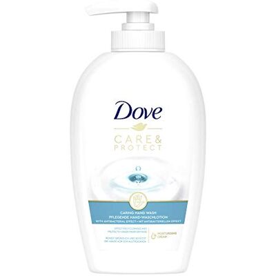 Dove Care & Protect, lozione per il lavaggio delle mani, pulizia intensiva, sapone liquido con 5 umidità, effetto antibatterico, 250 ml, 1 pezzo Dove Care & Protect, lozione per il lavaggio delle mani, pulizia intensiva, sapone liquido con 5 umidità, effetto antibatterico, 250 ml, 1 pezzo