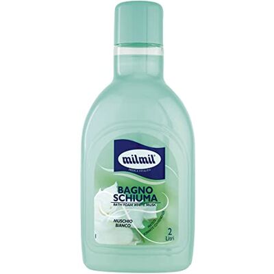 Milmil Bagno Schiuma, Fragranza Muschio Bianco, Pratico Formato Convenienza, Dermatologicamente Testato 2000 ML Milmil Bagno Schiuma, Fragranza Muschio Bianco, Pratico Formato Convenienza, Dermatologicamente Testato 2000 ML