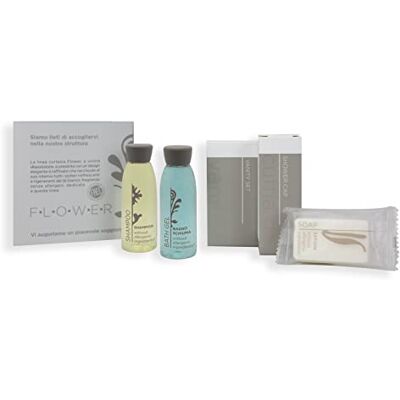 More Set Cortesia 40 Ospiti Flower Fragranza Tè Bianco Shampoo, Gel Doccia, Sapone, Cuffia e Vanity Per Hotel e B&B More Set Cortesia 40 Ospiti Flower Fragranza Tè Bianco Shampoo, Gel Doccia, Sapone, Cuffia e Vanity Per Hotel e B&B
