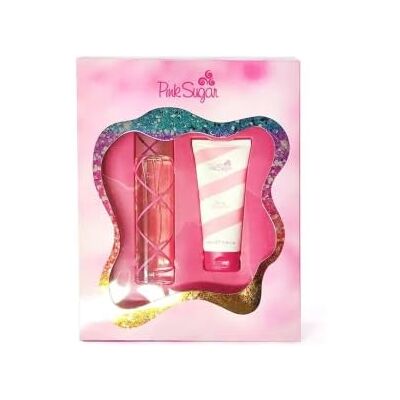 Aquolina Pink Sugar by for Women 2 pezzi regalo set 3,4oz EDT Spray, 3,4oz Glossy Shower Gel Aquolina Pink Sugar by for Women 2 pezzi regalo set 3,4oz EDT Spray, 3,4oz Glossy Shower Gel