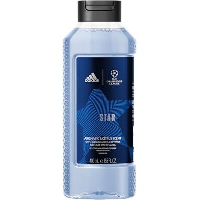 Adidas UEFA Star Edition, Gel Doccia Bagnoschiuma Uomo, Formula Vegana, 400ml Adidas UEFA Star Edition, Gel Doccia Bagnoschiuma Uomo, Formula Vegana, 400ml