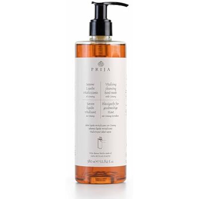 Prija , Sapone Liquido al Ginseng con pratici dispenser -18 x 380 ml Sapone Mani Naturale e Vegano 100% Naturale, Dermatologicamente testato Prija , Sapone Liquido al Ginseng con pratici dispenser -18 x 380 ml Sapone Mani Naturale e Vegano 100% Naturale, Dermatologicamente testato