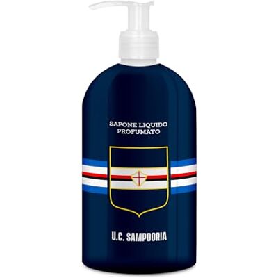Helan Sampdoria Sapone Liquido Mani Versatile come Bagnoschiuma Uomo e Donna con Vitamina C, Sapone Mani e Docciaschiuma Gel Delicato 97% Origine Naturale, Regalo Gadget Calcio, Made in Italy, 500ml Helan Sampdoria Sapone Liquido Mani Versatile come Bagnoschiuma Uomo e Donna con Vitamina C, Sapone Mani e Docciaschiuma Gel Delicato 97% Origine Naturale, Regalo Gadget Calcio, Made in Italy, 500ml