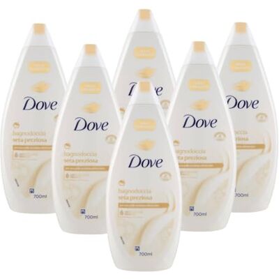 Dove 6 X Bagnoschiuma di Bellezza Seta Preziosa 700 ml Dove 6 X Bagnoschiuma di Bellezza Seta Preziosa 700 ml