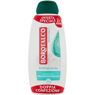 Borotalco Bagnodoccia Rinfrescante Muschio Bianco, confezione doppia 450 ml x 2 Borotalco Bagnodoccia Rinfrescante Muschio Bianco, confezione doppia 450 ml x 2