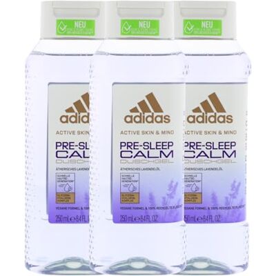 Adidas 3 gel doccia Pre-Sleep Calm con olio essenziale di lavanda da 250 ml Adidas 3 gel doccia Pre-Sleep Calm con olio essenziale di lavanda da 250 ml