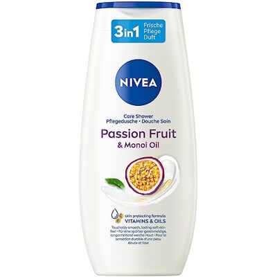 NIVEA Passion Fruit Doccia per la cura (250 ml), gel doccia a pH neutro, con olio monoi, idratante con profumo fruttato di frutto della passione NIVEA Passion Fruit Doccia per la cura (250 ml), gel doccia a pH neutro, con olio monoi, idratante con profumo fruttato di frutto della passione