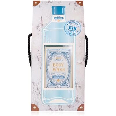 accentra Gel doccia da uomo Gin Flavor in bottiglia con confezione regalo/sacchetto regalo effetto grappa, 400 ml, fragranza: Gin – ricaricabile, blu accentra Gel doccia da uomo Gin Flavor in bottiglia con confezione regalo/sacchetto regalo effetto grappa, 400 ml, fragranza: Gin – ricaricabile, blu
