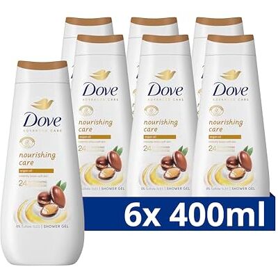 Dove Advanced Care Gel doccia con olio di argan, confezione da 6 pezzi, 400 ml Dove Advanced Care Gel doccia con olio di argan, confezione da 6 pezzi, 400 ml