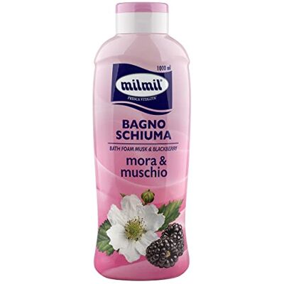 Milmil Bagno Schiuma, Fragranza Mora & Muschio, Dermatologicamente Testato PH Fisiologico 6 x 1000 ML Milmil Bagno Schiuma, Fragranza Mora & Muschio, Dermatologicamente Testato PH Fisiologico 6 x 1000 ML