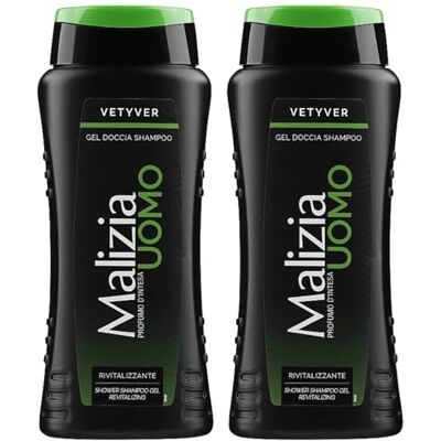 Malizia Uomo Profumo d’Intesa Vetyver Gel Doccia Shampoo 2 in 1 con Aloe Vera 250 ml – Rivitalizzante, Energizzante, Detergente Corpo e Capelli – Per Uso Quotidiano (2 Unità) Malizia Uomo Profumo d’Intesa Vetyver Gel Doccia Shampoo 2 in 1 con Aloe Vera 250 ml – Rivitalizzante, Energizzante, Detergente Corpo e Capelli – Per Uso Quotidiano (2 Unità)