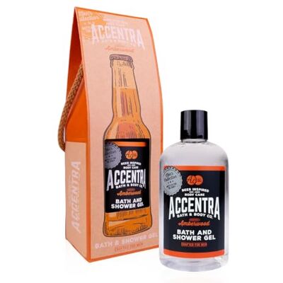 accentra Gel doccia MEN'S COLLECTION da uomo in effetto bottiglia di birra con confezione regalo in carta kraft da 360 ml doccia per uomini con profumo legno ambra, marrone, idea regalo per festa del accentra Gel doccia MEN'S COLLECTION da uomo in effetto bottiglia di birra con confezione regalo in carta kraft da 360 ml doccia per uomini con profumo legno ambra, marrone, idea regalo per festa del