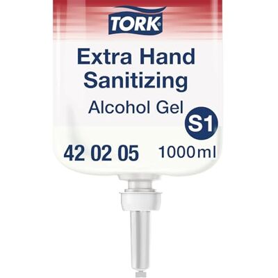 Tork Extra Gel Disinfettante per Mani Alcoolico S1, Nessun Residuo Appiccicaticcio, 1 x 1000 ml, 420205 Tork Extra Gel Disinfettante per Mani Alcoolico S1, Nessun Residuo Appiccicaticcio, 1 x 1000 ml, 420205