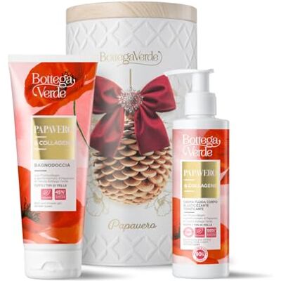 Bottega Verde Cofanetto Regalo Papavero e Collagene, con Bagnodoccia 200 ml e Crema Fluida Corpo 200 ml, Elasticizzante e Tonificante, Profumo di Papavero e Collagene Naturale, Idea Regalo Bottega Verde Cofanetto Regalo Papavero e Collagene, con Bagnodoccia 200 ml e Crema Fluida Corpo 200 ml, Elasticizzante e Tonificante, Profumo di Papavero e Collagene Naturale, Idea Regalo