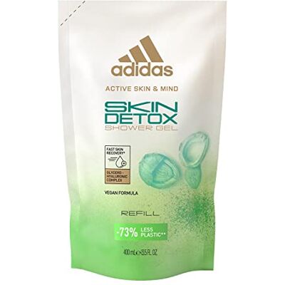 Adidas Active Skin & Mind, Skin Detox Shower Gel Refill, Docciaschiuma Ricarica Donna, 400 ml Adidas Active Skin & Mind, Skin Detox Shower Gel Refill, Docciaschiuma Ricarica Donna, 400 ml