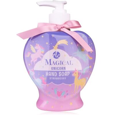 accentra Sapone per le mani per ragazze MAGICAL UNICORN, 400 ml, sapone liquido in rosa/viola, erogatore con unicorno a forma di cuore, sapone delicato per le mani con fiocco rosa, profumo: fragola accentra Sapone per le mani per ragazze MAGICAL UNICORN, 400 ml, sapone liquido in rosa/viola, erogatore con unicorno a forma di cuore, sapone delicato per le mani con fiocco rosa, profumo: fragola