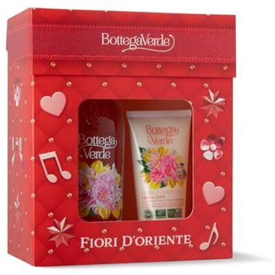 Bottega Verde Cofanetto Regalo Fiori d’Oriente, con Bagnodoccia 400 ml e Crema Mani 75 ml, Profumo Ylang Ylang e Rosa Damascena, Idea Regalo Bottega Verde Cofanetto Regalo Fiori d’Oriente, con Bagnodoccia 400 ml e Crema Mani 75 ml, Profumo Ylang Ylang e Rosa Damascena, Idea Regalo