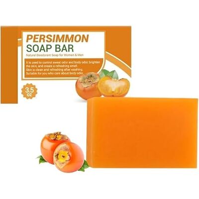 Generic Sapone solido naturale per una pulizia profonda, sapone artigianale al cachi, delicato sulla pelle, sapone detergente per il controllo degli odori Generic Sapone solido naturale per una pulizia profonda, sapone artigianale al cachi, delicato sulla pelle, sapone detergente per il controllo degli odori