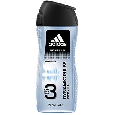 Adidas Dynamic Pulse Gel doccia 3 in 1 – Il rinfrescante click di menta piperita per corpo, capelli e viso, pH delicato sulla pelle, Confezione da 3 x 250 ml Adidas Dynamic Pulse Gel doccia 3 in 1 – Il rinfrescante click di menta piperita per corpo, capelli e viso, pH delicato sulla pelle, Confezione da 3 x 250 ml