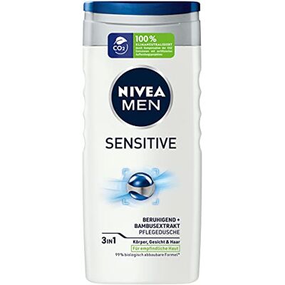 NIVEA MEN Sensitive, gel doccia rinfrescante e nutriente con latte di bambù, doccia idratante per pelli sensibili da uomo NIVEA MEN Sensitive, gel doccia rinfrescante e nutriente con latte di bambù, doccia idratante per pelli sensibili da uomo