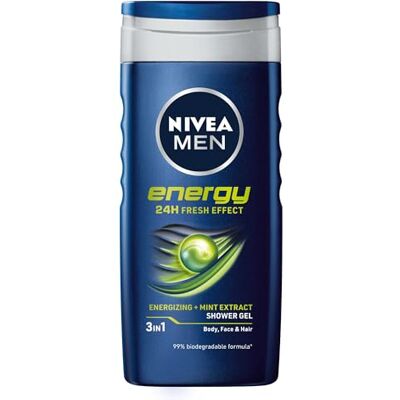 NIVEA 6 x FOR MEN Energy Shower Gel 250ml by for Men NIVEA 6 x FOR MEN Energy Shower Gel 250ml by for Men