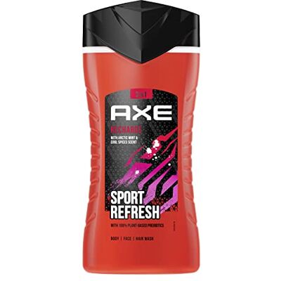 AXE Gel doccia 3 in 1 & Shampoo Recharge Sport Refresh per una freschezza e un profumo di lunga durata, dermatologicamente testati, 250 ml, 1 pezzo AXE Gel doccia 3 in 1 & Shampoo Recharge Sport Refresh per una freschezza e un profumo di lunga durata, dermatologicamente testati, 250 ml, 1 pezzo
