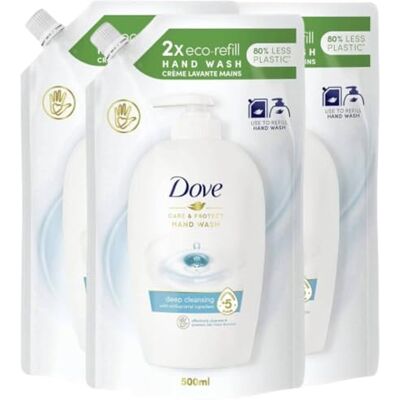Dove Ricarica Sapone Liquido Mani Antibatterico Care & Protect 500 Ml (3, Unità) Dove Ricarica Sapone Liquido Mani Antibatterico Care & Protect 500 Ml (3, Unità)