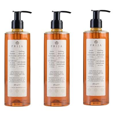 Prija Skin and Hair Shampoo Vitalising with Ginseng Pack of 3x 380ml Prija Skin and Hair Shampoo Vitalising with Ginseng Pack of 3x 380ml