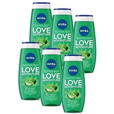 NIVEA Gel doccia – Love Adventure Aloe Fresh Scent – Confezione da 6 (6 x 250 ml) NIVEA Gel doccia – Love Adventure Aloe Fresh Scent – Confezione da 6 (6 x 250 ml)